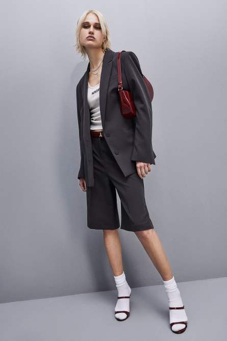 Soft viscose Bermuda shorts, Grey, Patrizia Pepe