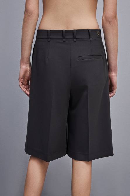 Soft viscose Bermuda shorts, Grey, Patrizia Pepe