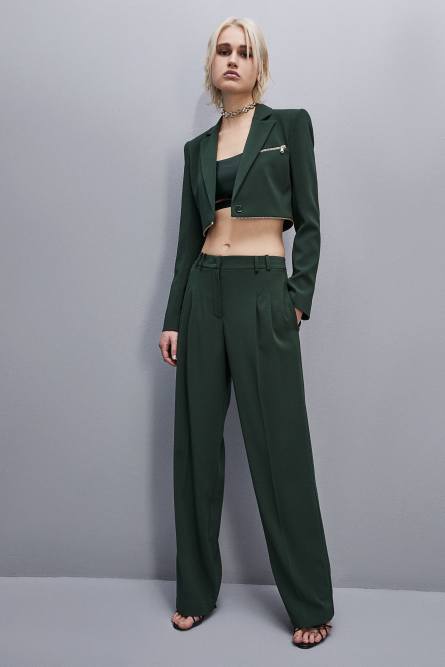 Essential crepe pants, Green, Patrizia Pepe