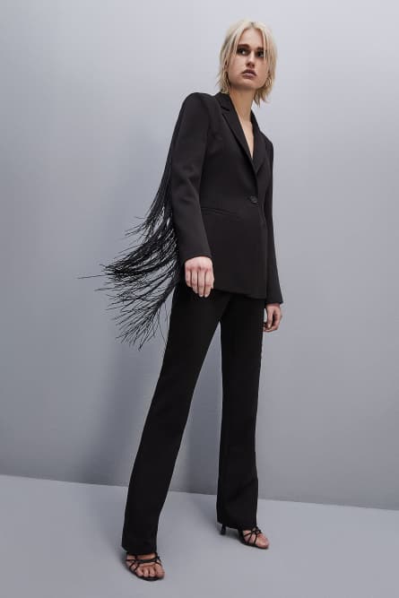 Fringed jacket, Black, Patrizia Pepe