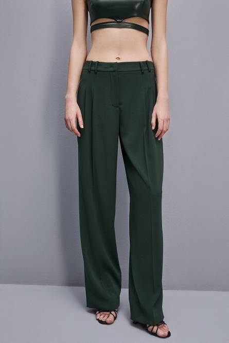 Essential crepe pants, Green, Patrizia Pepe