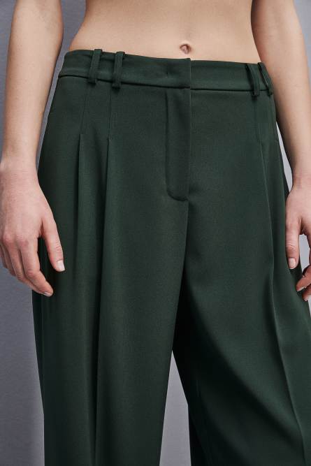 Essential crepe pants, Green, Patrizia Pepe