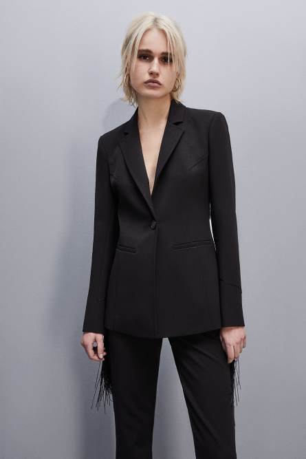 Fringed jacket, Black, Patrizia Pepe