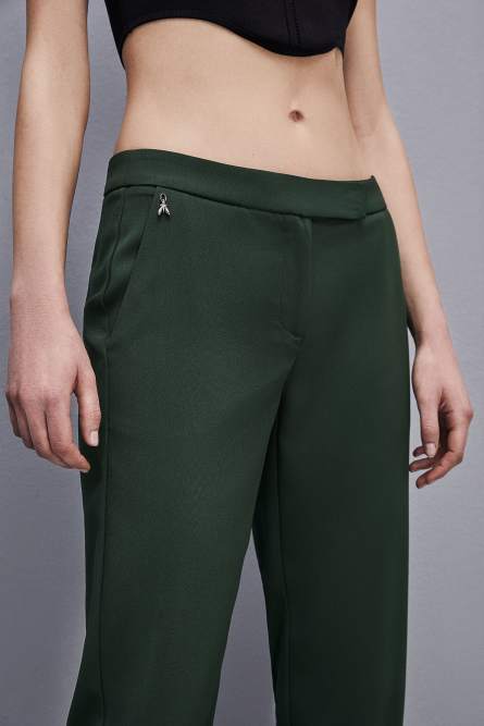 Pantalon jogging taille basse en crêpe, Vert, Patrizia Pepe