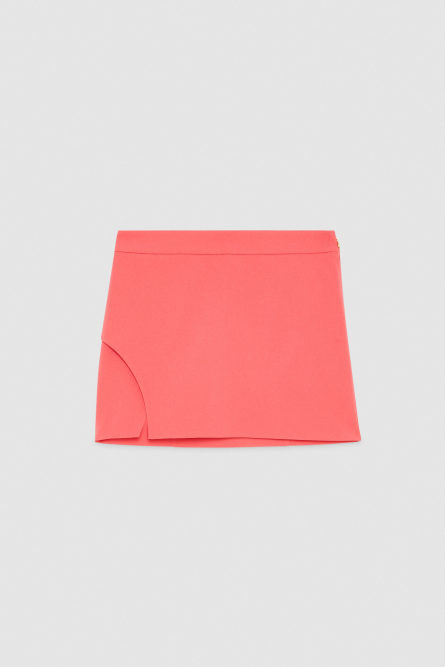 Essential miniskirt with zipper, Pink, Patrizia Pepe
