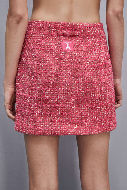 Tweed miniskirt with zipper, Red, Patrizia Pepe
