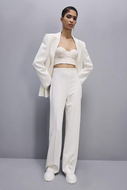 Viscose palazzo pants, White, Patrizia Pepe