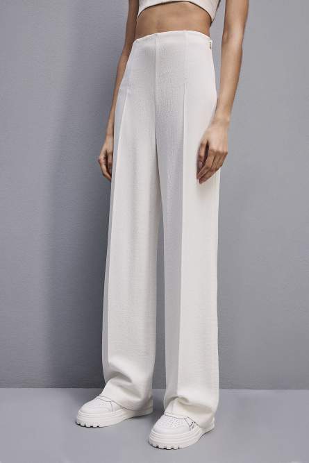 Viscose palazzo pants, White, Patrizia Pepe