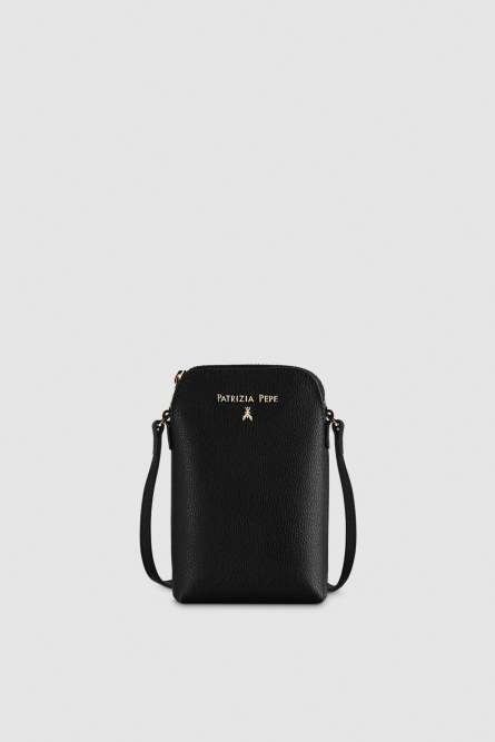 Phone holder with shoulder strap, Black, Patrizia Pepe