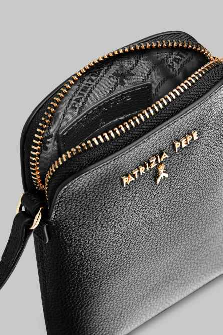 Phone holder with shoulder strap, Black, Patrizia Pepe