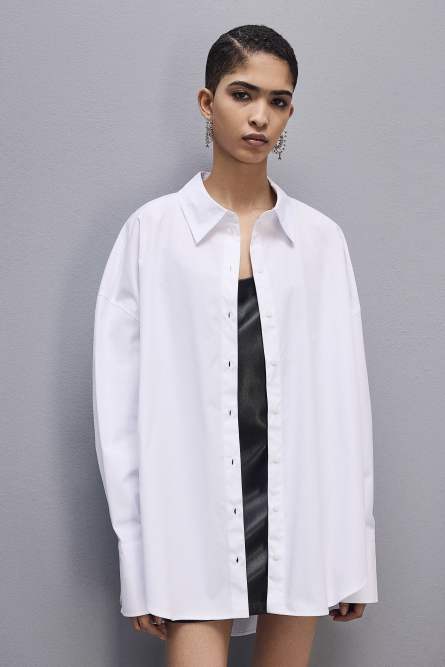 Essential cotton over shirt, White, Patrizia Pepe