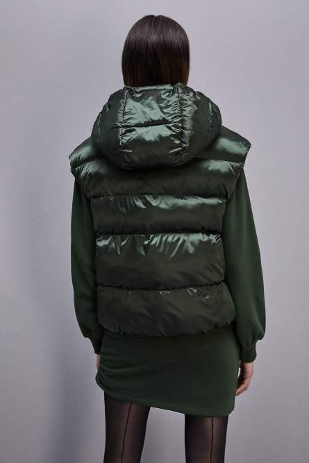 Nylon sleeveless down jacket, Green, Patrizia Pepe