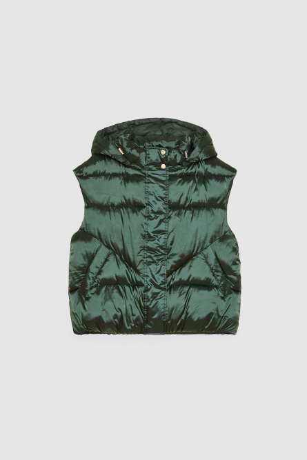Nylon sleeveless down jacket, Green, Patrizia Pepe