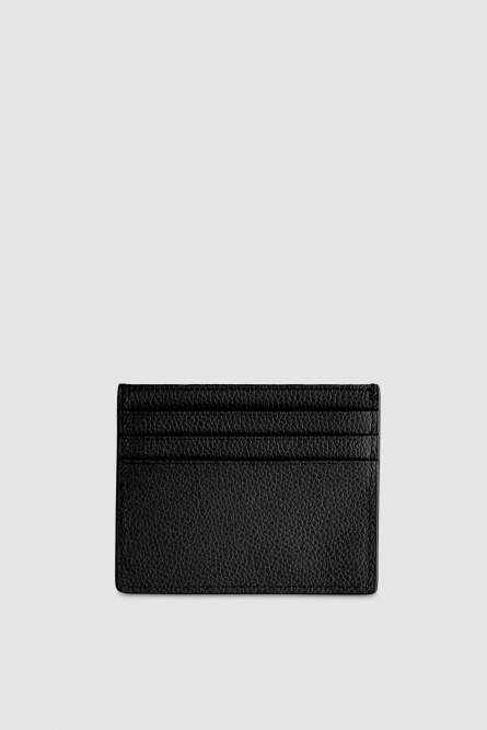 Leather card holder, Black, Patrizia Pepe