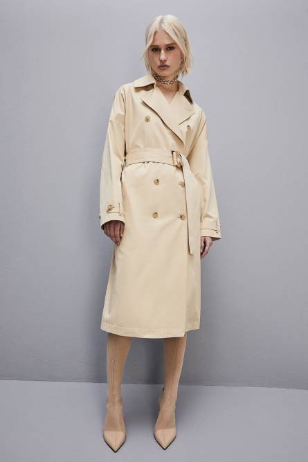 Trenchcoat aus Baumwolle, Beige, Patrizia Pepe