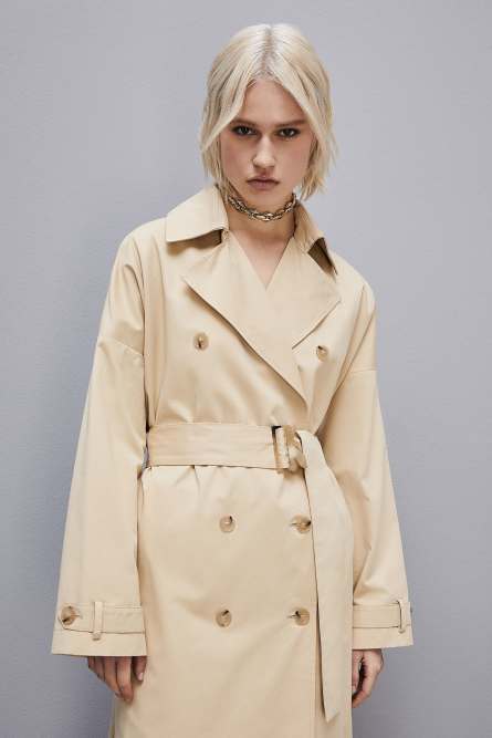 Trenchcoat aus Baumwolle, Beige, Patrizia Pepe