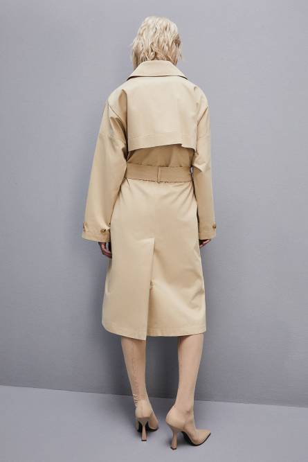 Trenchcoat aus Baumwolle, Beige, Patrizia Pepe