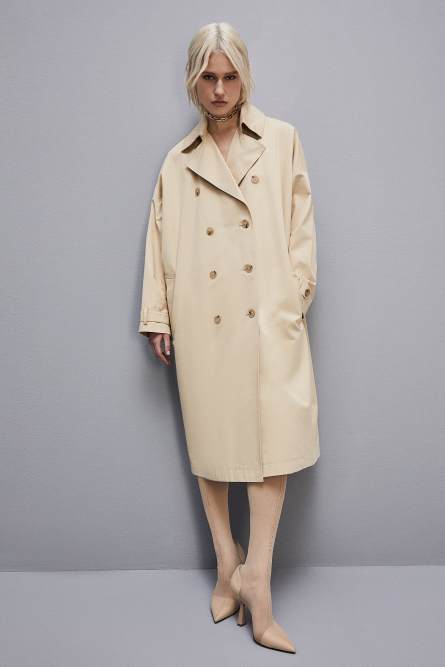 Trenchcoat aus Baumwolle, Beige, Patrizia Pepe