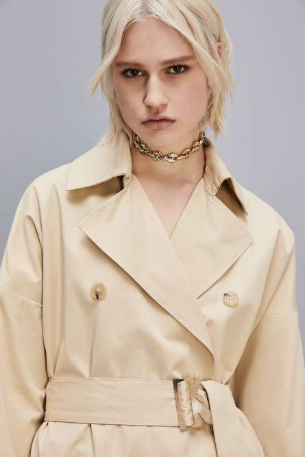 Trenchcoat aus Baumwolle, Beige, Patrizia Pepe