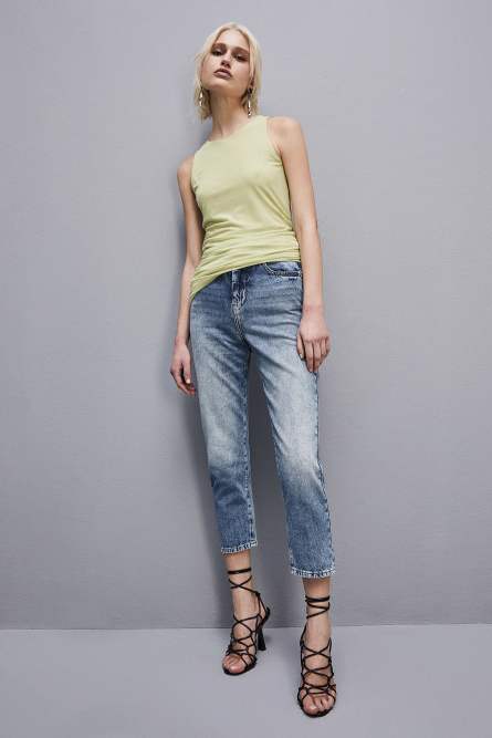 High waist denim pants, Light Blue, Patrizia Pepe