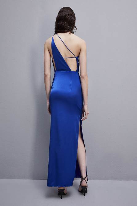 Cut-out dress in certified viscose, Blue, Patrizia Pepe