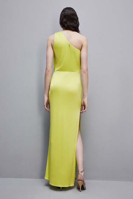 Ruched jersey dress with Fly detail, Yellow, Patrizia Pepe