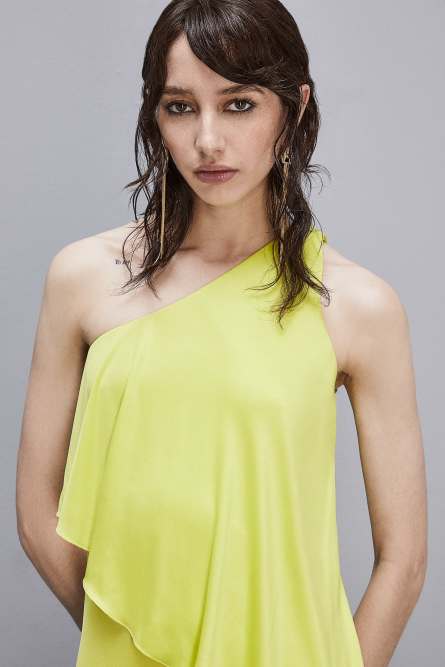 Ruched jersey dress with Fly detail, Yellow, Patrizia Pepe