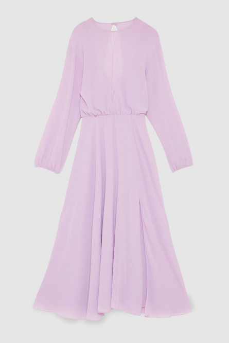 Double-breasted-effect dress with soft sleeves, Purple, Patrizia Pepe