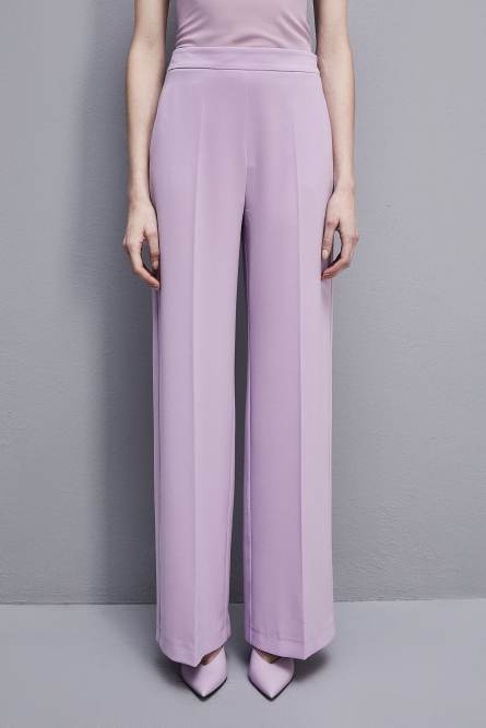 Pantalone a palazzo in sablè crepe, Viola, Patrizia Pepe