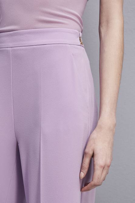 Pantalone a palazzo in sablè crepe, Viola, Patrizia Pepe