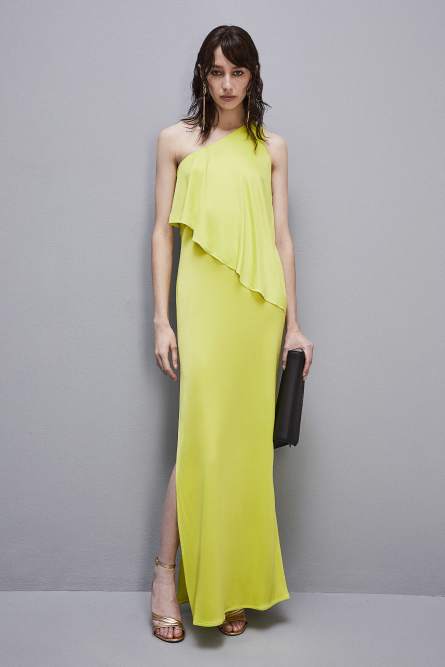 Ruched jersey dress with Fly detail, Yellow, Patrizia Pepe
