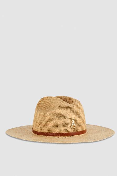 Chapeau de cow-boy avec sangle en cuir, Beige, Patrizia Pepe