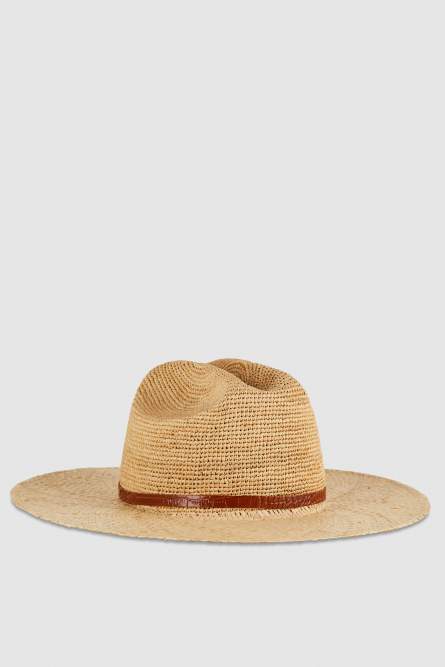 Chapeau de cow-boy avec sangle en cuir, Beige, Patrizia Pepe
