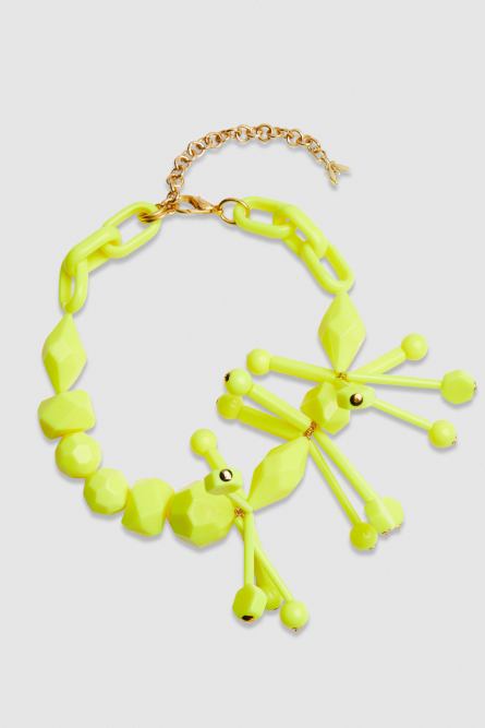 Necklace with Techno Pop Fly appliqu&eacute;, Yellow, Patrizia Pepe