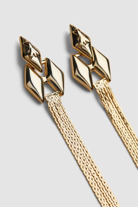 Brass pendant earrings, Gold, Patrizia Pepe