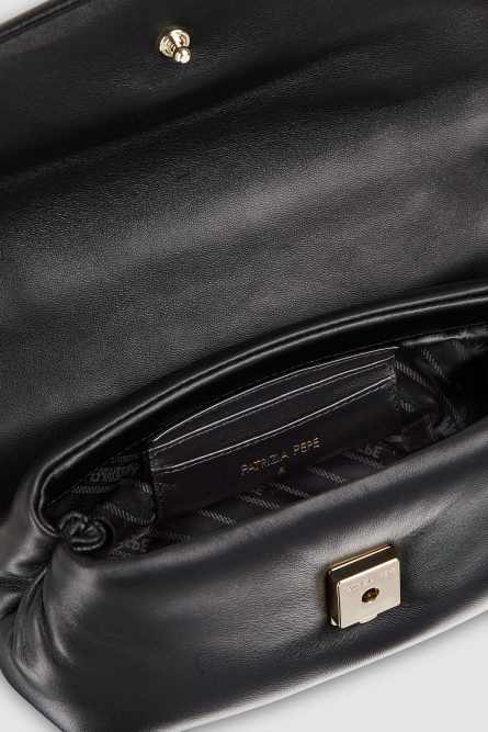 Sac à bandoulière Fly Bamby en cuir, Noir, Patrizia Pepe