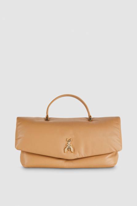 Fly Bamby leather shoulder bag, Beige, Patrizia Pepe