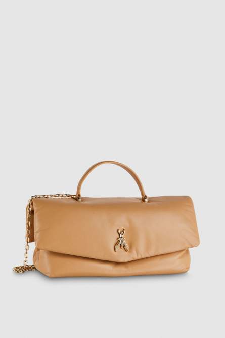 Fly Bamby leather shoulder bag, Beige, Patrizia Pepe