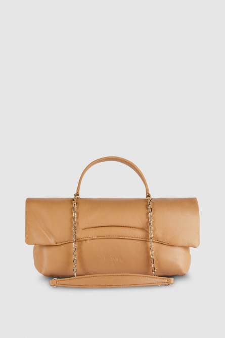 Fly Bamby leather shoulder bag, Beige, Patrizia Pepe
