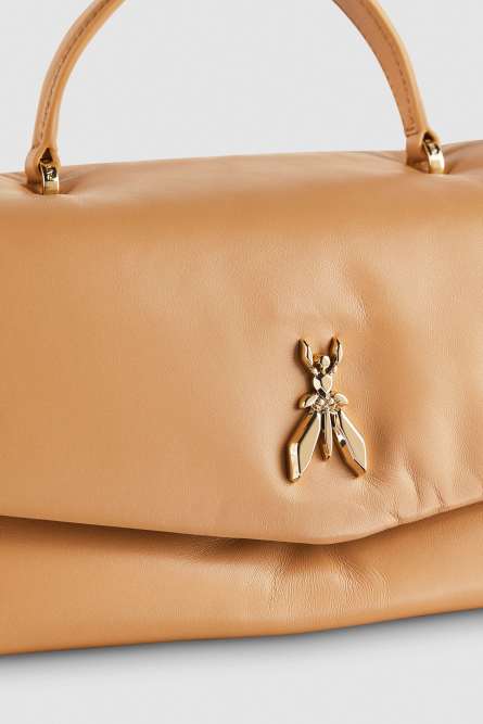 Fly Bamby leather shoulder bag, Beige, Patrizia Pepe