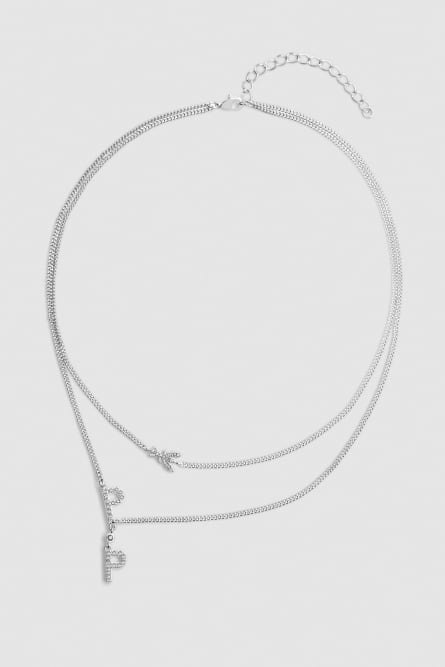 Double chain brass necklace, Silver, Patrizia Pepe