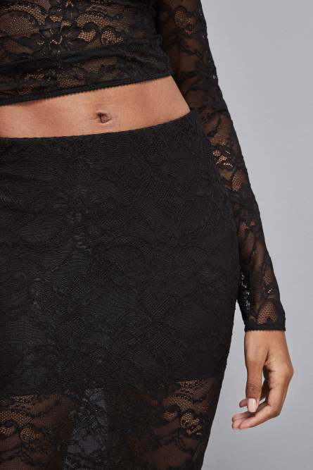 Falda de tubo de encaje, Negro