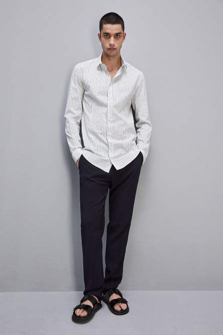 Cotton shirt with patterned print, Multicolor, Patrizia Pepe