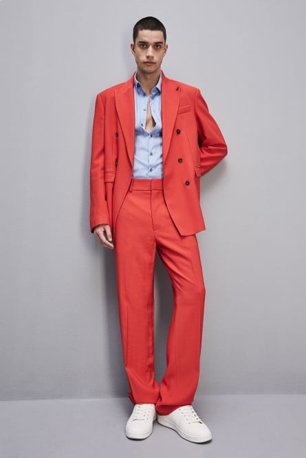 Pantalone slim fit con tasche alla francese, Rosso, Patrizia Pepe