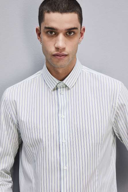 Cotton shirt with patterned print, Multicolor, Patrizia Pepe