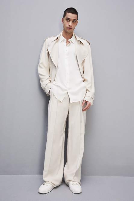 Solid-colored shirt in viscose twill, White, Patrizia Pepe