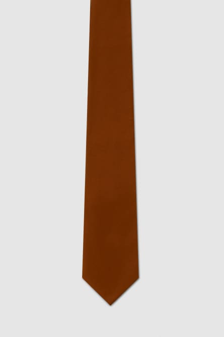 Corbata de sarga de algodón elástica, Marrón