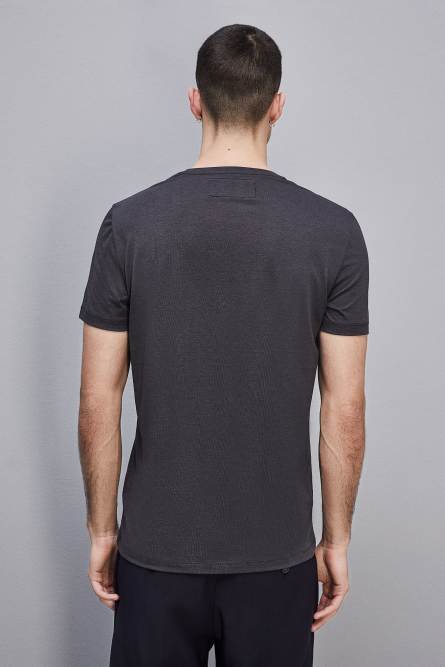 T-shirt slim fit z dżerseju z lyocellu i bawełny, Granatowy, Patrizia Pepe