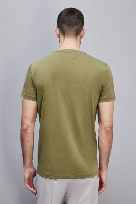 T-shirt slim fit en jersey lyocell et coton, Vert, Patrizia Pepe