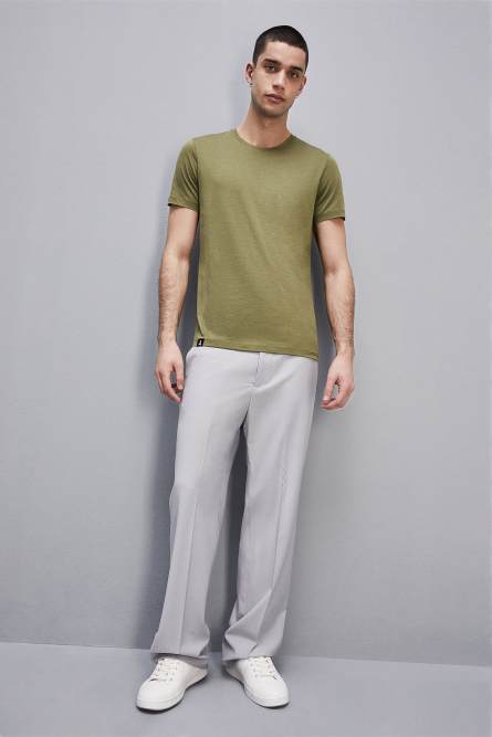 T-shirt slim fit en jersey lyocell et coton, Vert, Patrizia Pepe